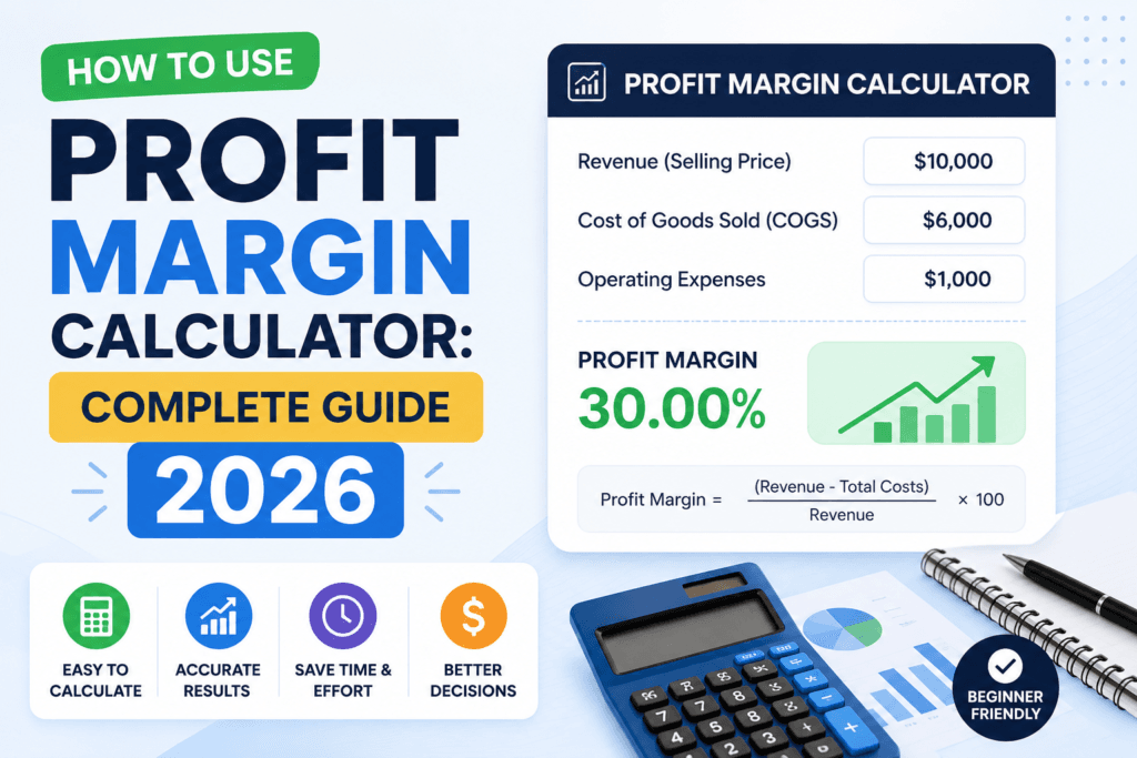 how to use profit margin calculator, profit margin guide, gross vs net margin, business pricing strategy, small business finance usa, toolriz calculator