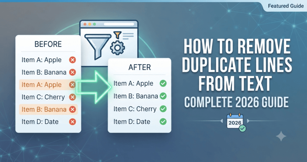 remove duplicate lines, text deduplication tool, clean text list online, remove duplicate lines from text, text cleanup tools, remove repeated lines, bulk email list cleaner, duplicate text remover