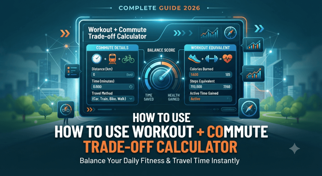 workout commute calculator, active commuting 2026, ebike commute savings, fitness ROI calculator, commute opportunity cost, active transport guide, time saving fitness hacks